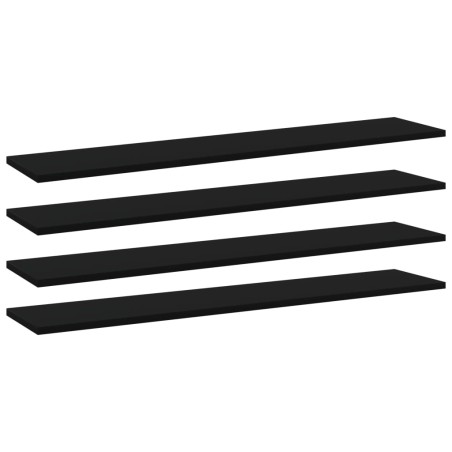Ripiani per Libreria 4pz Neri 100x20x1,5cm in Legno Multistrato