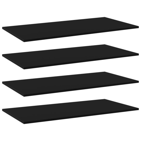 Ripiani per Libreria 4pz Neri 100x50x1,5cm in Legno Multistrato