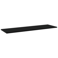 Ripiani per Libreria 4pz Neri 100x30x1,5cm in Legno Multistrato