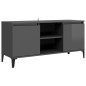 Mobile TV con Gambe in Metallo Grigio Lucido 103,5x35x50 cm Mobile TV con Gambe in Metallo Grigio Lucido 103,5x35x50 cm