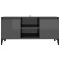 Mobile TV con Gambe in Metallo Grigio Lucido 103,5x35x50 cm Mobile TV con Gambe in Metallo Grigio Lucido 103,5x35x50 cm