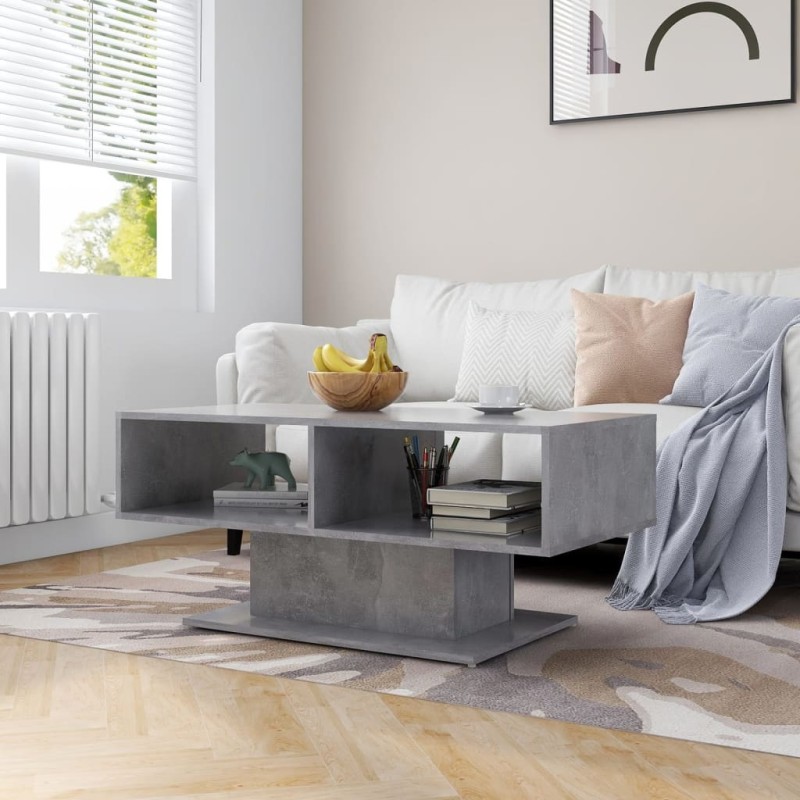 Tavolino da Caffè Grigio Cemento 103,5x50x44,5 cm in Truciolato Tavolino da Caffè Grigio Cemento 103,5x50x44,5 cm in Truciolato