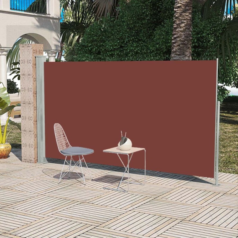 Tenda da Sole Laterale Retrattile 160 x 300 cm Marrone Tenda da Sole Laterale Retrattile 160 x 300 cm Marrone
