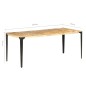 Tavolo da Pranzo 180x90x76 cm in Legno Massello di Mango Tavolo da Pranzo 180x90x76 cm in Legno Massello di Mango