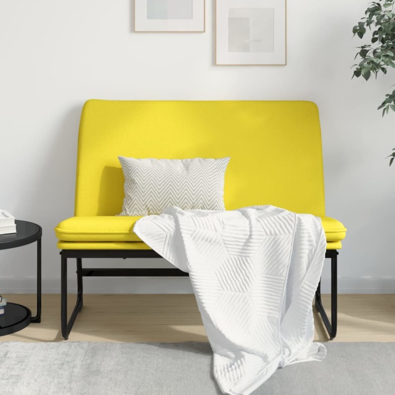 Panca Giallo Chiaro 100x75x76 cm in Tessuto Panca Giallo Chiaro 100x75x76 cm in Tessuto