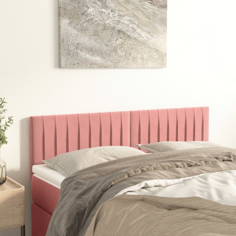 Testiere 2 pz Rosa 72x5x78/88 cm in Velluto Testiere 2 pz Rosa 72x5x78/88 cm in Velluto