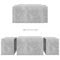 Set 3 Tavolini ad Incastro Cemento 60x60x38 cm in Truciolato Set 3 Tavolini ad Incastro Cemento 60x60x38 cm in Truciolato