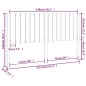 Testiera per Letto 155,5x4x100 cm in Legno Massello di Pino Testiera per Letto 155,5x4x100 cm in Legno Massello di Pino