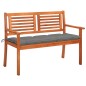 Panchina da Giardino e Cuscino 2 Posti 120cm Eucalipto Massello Panchina da Giardino e Cuscino 2 Posti 120cm Eucalipto Massello