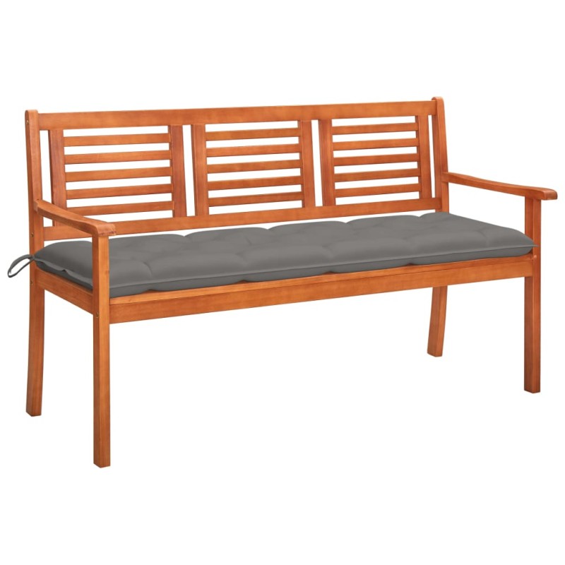 Panchina da Giardino e Cuscino 3 Posti 150cm Eucalipto Massello Panchina da Giardino e Cuscino 3 Posti 150cm Eucalipto Massello