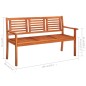 Panchina da Giardino e Cuscino 3 Posti 150cm Eucalipto Massello Panchina da Giardino e Cuscino 3 Posti 150cm Eucalipto Massello