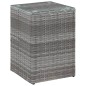 Tavolino Laterale Piano in Vetro Grigio 35x35x52 cm Polyrattan Tavolino Laterale Piano in Vetro Grigio 35x35x52 cm Polyrattan