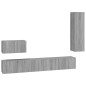 Set di Mobili Porta TV 4 pz Grigio Sonoma in Legno Multistrato Set di Mobili Porta TV 4 pz Grigio Sonoma in Legno Multistrato