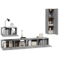 Set di Mobili Porta TV 4 pz Grigio Sonoma in Legno Multistrato Set di Mobili Porta TV 4 pz Grigio Sonoma in Legno Multistrato