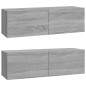 Set di Mobili Porta TV 4 pz Grigio Sonoma in Legno Multistrato Set di Mobili Porta TV 4 pz Grigio Sonoma in Legno Multistrato