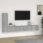 Set Mobili Porta TV 3 pz Grigio Sonoma in Legno Multistrato Set Mobili Porta TV 3 pz Grigio Sonoma in Legno Multistrato