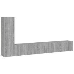 Set Mobili Porta TV 3 pz Grigio Sonoma in Legno Multistrato