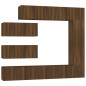 Set Mobili Porta TV 7 pz Rovere Marrone in Legno Multistrato Set Mobili Porta TV 7 pz Rovere Marrone in Legno Multistrato