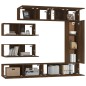 Set Mobili Porta TV 7 pz Rovere Marrone in Legno Multistrato Set Mobili Porta TV 7 pz Rovere Marrone in Legno Multistrato