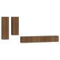 Set Mobili Porta TV 4 pz Rovere Marrone in Legno Multistrato Set Mobili Porta TV 4 pz Rovere Marrone in Legno Multistrato