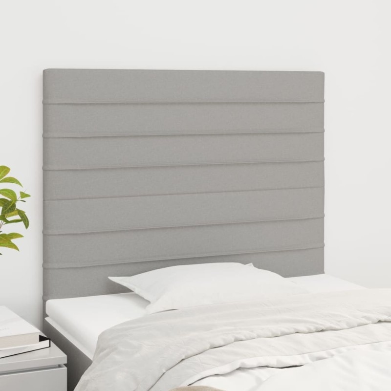 Testiera 2 pz Grigio Chiaro 80x5x78/88 cm in Tessuto Testiera 2 pz Grigio Chiaro 80x5x78/88 cm in Tessuto