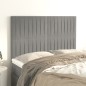 Testiere 4 pz Grigio Chiaro 72x5x78/88 cm in Velluto Testiere 4 pz Grigio Chiaro 72x5x78/88 cm in Velluto