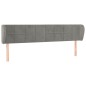 Testiera ad Orecchio Grigio Chiaro 163x23x78/88 cm in Velluto Testiera ad Orecchio Grigio Chiaro 163x23x78/88 cm in Velluto
