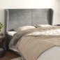 Testiera ad Orecchio Grigio Chiaro 163x23x118/128 cm in Velluto Testiera ad Orecchio Grigio Chiaro 163x23x118/128 cm in Velluto