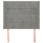 Testiera ad Orecchio Grigio Chiaro 83x16x118/128 cm in Velluto Testiera ad Orecchio Grigio Chiaro 83x16x118/128 cm in Velluto