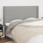 Testiera ad Orecchio Grigio Chiaro 163x16x118/128 cm in Tessuto Testiera ad Orecchio Grigio Chiaro 163x16x118/128 cm in Tessuto