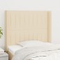 Testiera ad Orecchio Crema 83x16x118/128 cm in Tessuto Testiera ad Orecchio Crema 83x16x118/128 cm in Tessuto