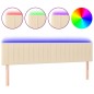 Testiera a LED Crema 160x5x78/88 cm in Tessuto Testiera a LED Crema 160x5x78/88 cm in Tessuto