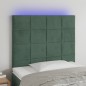 Testiera a LED verde Scuro 80x5x118/128 cm in Velluto Testiera a LED verde Scuro 80x5x118/128 cm in Velluto