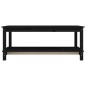 Tavolino da Salotto Nero 110x55x45 cm Legno Massello di Pino