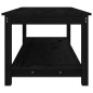 Tavolino da Salotto Nero 110x55x45 cm Legno Massello di Pino