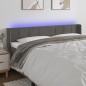Testiera a LED Grigio Scuro 203x16x78/88 cm in Velluto Testiera a LED Grigio Scuro 203x16x78/88 cm in Velluto