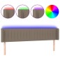 Testiera a LED Tortora 203x16x78/88 cm in Tessuto Testiera a LED Tortora 203x16x78/88 cm in Tessuto