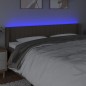 Testiera a LED Tortora 203x16x78/88 cm in Tessuto Testiera a LED Tortora 203x16x78/88 cm in Tessuto