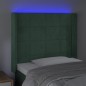 Testiera a LED Verde Scuro 83x16x118/128 cm in Velluto Testiera a LED Verde Scuro 83x16x118/128 cm in Velluto