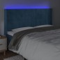 Testiera a LED Blu Scuro 163x16x118/128 cm in Velluto Testiera a LED Blu Scuro 163x16x118/128 cm in Velluto