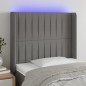 Testiera a LED Grigio Scuro 83x16x118/128 cm in Tessuto Testiera a LED Grigio Scuro 83x16x118/128 cm in Tessuto