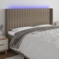 Testiera a LED Tortora 163x16x118/128 cm in Tessuto Testiera a LED Tortora 163x16x118/128 cm in Tessuto
