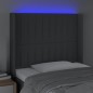 Testiera a LED GrigioScuro 103x16x118/128cm inTessuto Testiera a LED GrigioScuro 103x16x118/128cm inTessuto