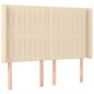 Testiera a LED Crema 147x16x118/128 cm in Tessuto Testiera a LED Crema 147x16x118/128 cm in Tessuto