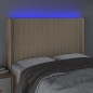 Testiera a LED Crema 147x16x118/128 cm in Tessuto Testiera a LED Crema 147x16x118/128 cm in Tessuto