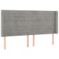 Testiera a LED Grigio Chiaro 163x16x118/128 cm in Velluto Testiera a LED Grigio Chiaro 163x16x118/128 cm in Velluto
