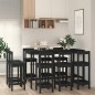 Set da Bar 9 pz Nero in Legno Massello di Pino Set da Bar 9 pz Nero in Legno Massello di Pino