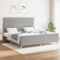 Giroletto con Testiera Grigio Chiaro 160x200 cm in Tessuto Giroletto con Testiera Grigio Chiaro 160x200 cm in Tessuto
