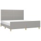 Giroletto con Testiera Grigio Chiaro 160x200 cm in Tessuto Giroletto con Testiera Grigio Chiaro 160x200 cm in Tessuto