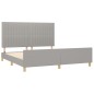 Giroletto con Testiera Grigio Chiaro 160x200 cm in Tessuto Giroletto con Testiera Grigio Chiaro 160x200 cm in Tessuto